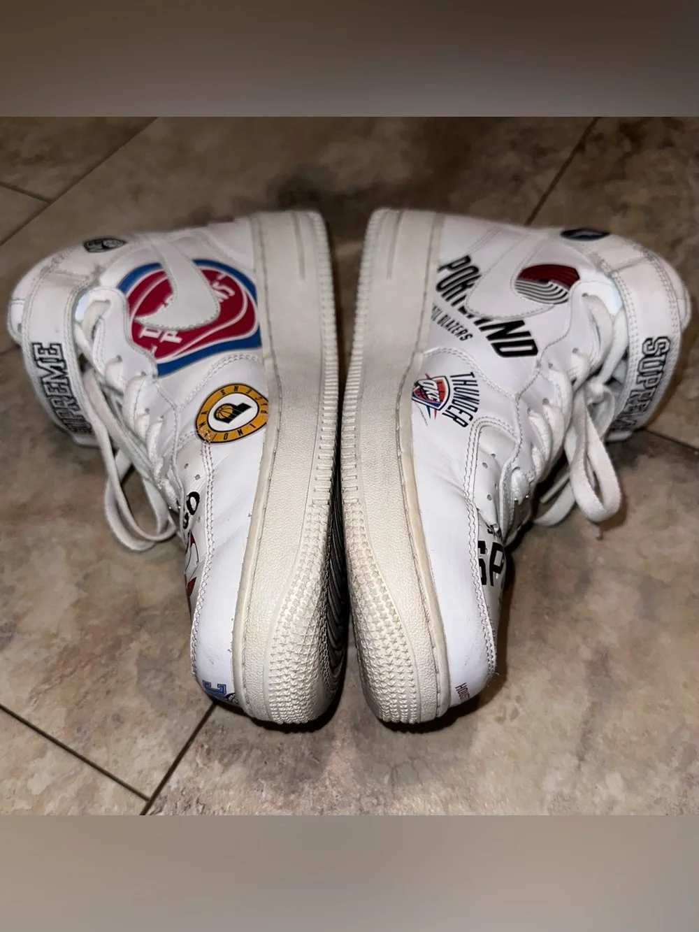 2018 Supreme × NBA x Nike Air Force 1 Mid White Size 9.5